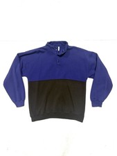 Vintage Cheetah Button Up Pullover Sweater Mens Large Black Purple