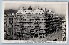 Barcelona Catalonia Spain Postcard Casa Milá and Camps c1920's RPPC Photo
