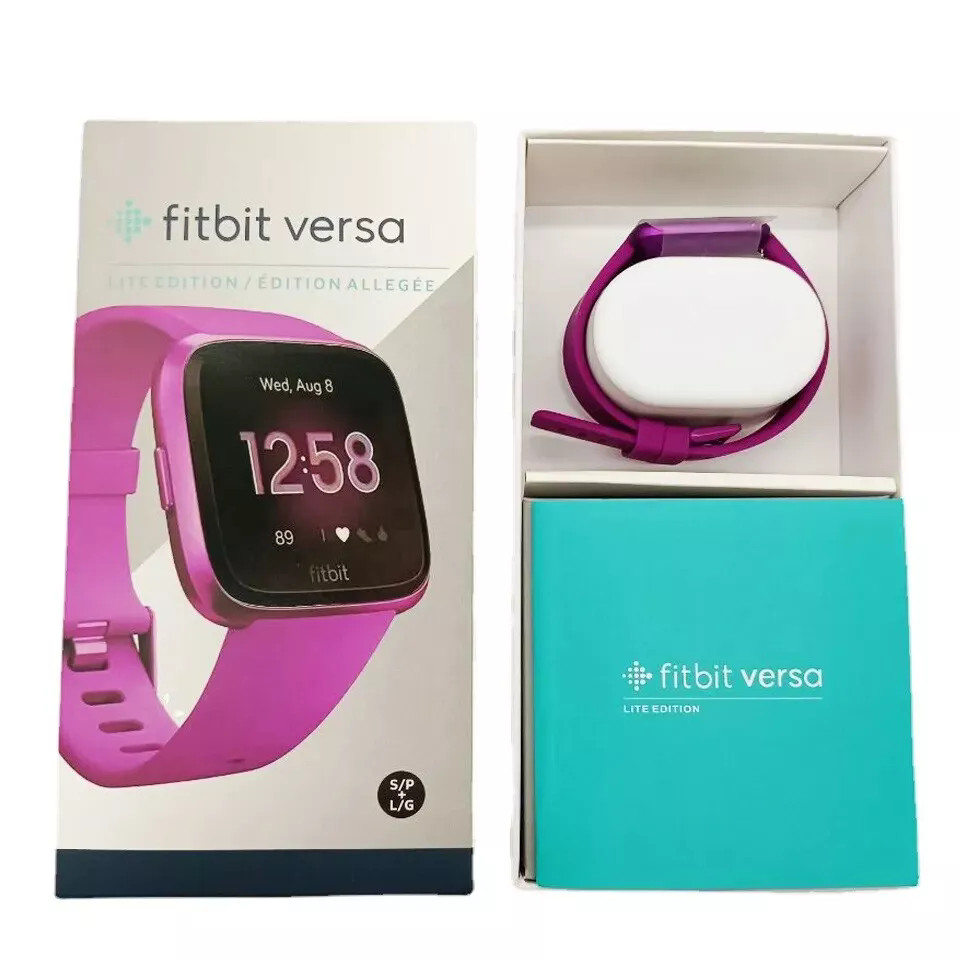 NEW Fitbit Versa Lite Smartwatch Sleep Heart Rate Monitor With S & L Wristband