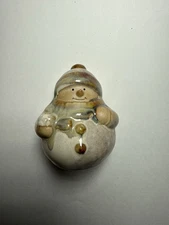 Ceramic Snowman Figurine Hat & Scarf Folk Art Christmas Decor