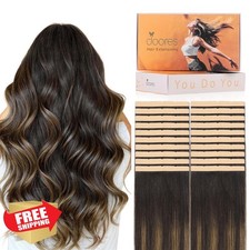 DOORES 14" Balayage Brown Tape in Extensions 100g Remy Human Hair