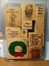Wooden Stamp Set - Theme Holiday Time