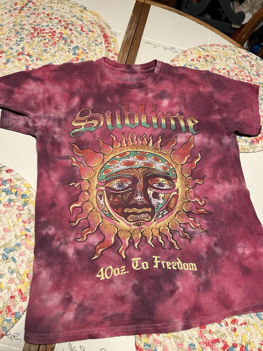 Sublime 40 oz to Freedom T-shirt Tie Dye Red Pink Medium | eBay