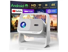Smart Projector with WiFi,Bluetooth, Built-in Apps, Electric Focus & Auto Keysto
