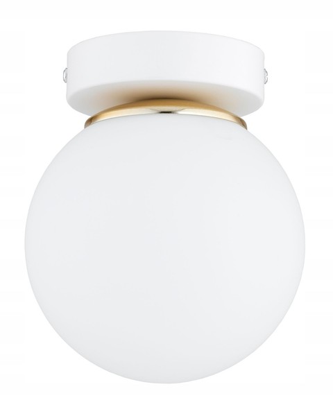 Deckenleuchte Flur Glas Weiß Gold Modern BüRo E27 B:14 Cm Deckenlampe Wohnzimmer-image