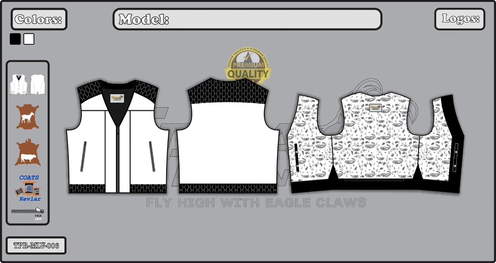 Men's Club Style Motorbike Black Leather Vest.