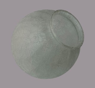 Art Deco Style Frosted Crackle Glass Globe Shade 140mm Diameter 80mm Fitter.