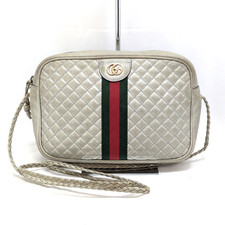 Borsa a tracolla Gucci GG Marmont linea Sherry in pelle trapuntata argento 54...