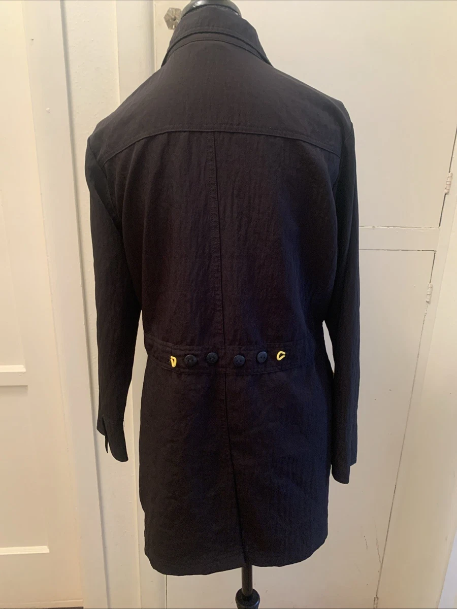 Wonderwink Black 4 Way Stretch Polyester Lab Scrub Coat M EUC