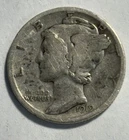 Semi Key Date Set 1919 D Mercury Silver Dime VG  /  Fine