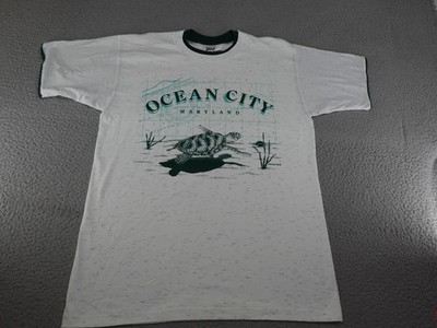 Vintage Ocean City Maryland Shirt Mens Large Turtle Beach USA 90s Single Stitch