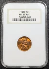 1950 Copper Lincoln Wheat Cent 1C OLD FATTY NGC MS66 RD BEAUTIFUL! - Ships Free!