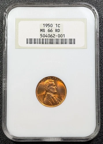 1950 Copper Lincoln Wheat Cent 1C OLD FATTY NGC MS66 RD BEAUTIFUL! - Ships Free!