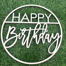 Rustic Wooden Happy Birthday Sign for Party Backdrop and Photo Props