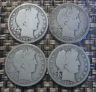 Barber liberty head half dollars 1907 P, D,O,S all four coins.