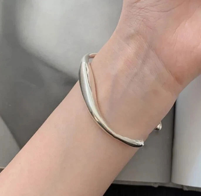 Klassischer Armreif Armspange 925 Silber breit glänzend poliert. Hochwertig. Top - Bild 4 von 4