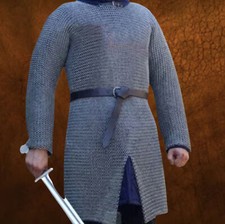Butted Chainmail Haubergeon 10mm Mild Steel  Full Sleeve Armor