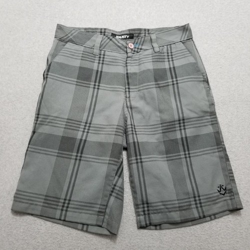 Rusty Shorts Mens 32 Gray Plaid Casual Pockets Chino Outdoor Lightweight