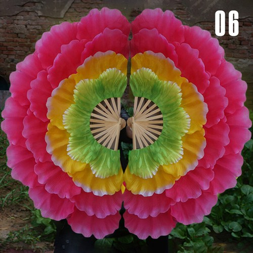 1x Peony Flower Hand Fan For Dancing Play Costume Or Home Room Left /Right Hand - Picture 24 of 32
