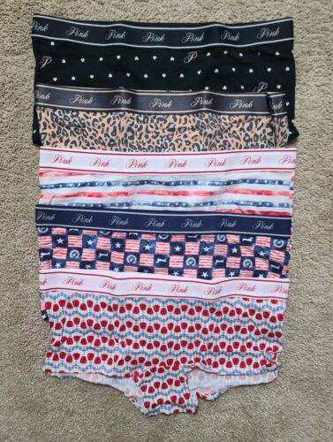 X5 Victoria's Secret LOGO COTTON BOYSHORT Panties MEDIUM #499