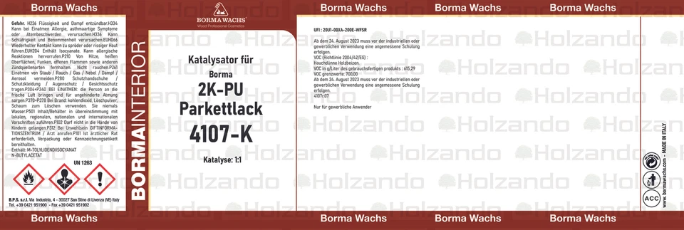 2K Parkettlack Dielenlack Holzboden Kork Treppenlack Fußbodenlack 10L - Bild 3 von 4