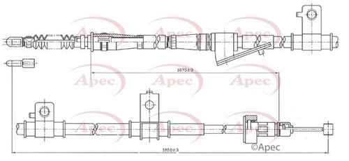 Pair Handbrake Cable Parking Rear Left Right SORENTO XM 2.0 2.2 2.4 09->15 Apec - Picture 4 of 5