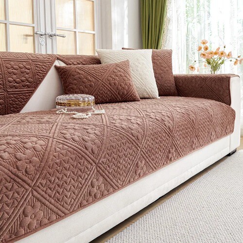 Floral Pattern Thicken Sofa Cover Universal Soft Velvet Sofa Non-slip Couch Room - Picture 11 of 33