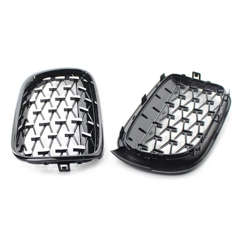 Front Kidney Grille Grill Diamond Meteor Style For 2014-2017 BMW X4 F26 X3 F25 - Picture 8 of 11