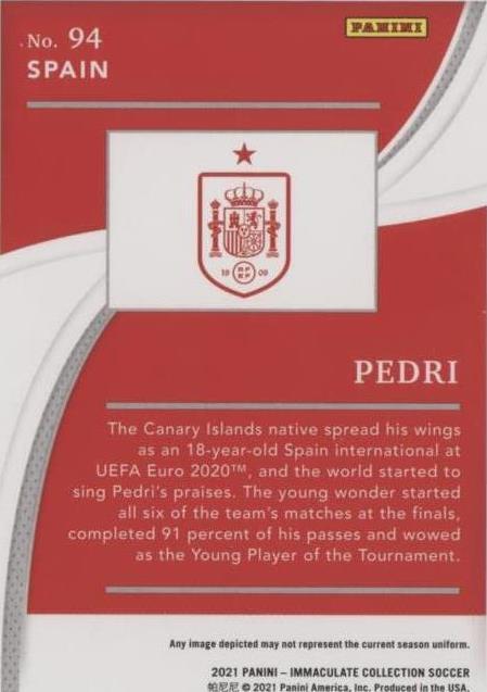 2021 Panini Immaculate Collection Pedri #94 for sale | eBay