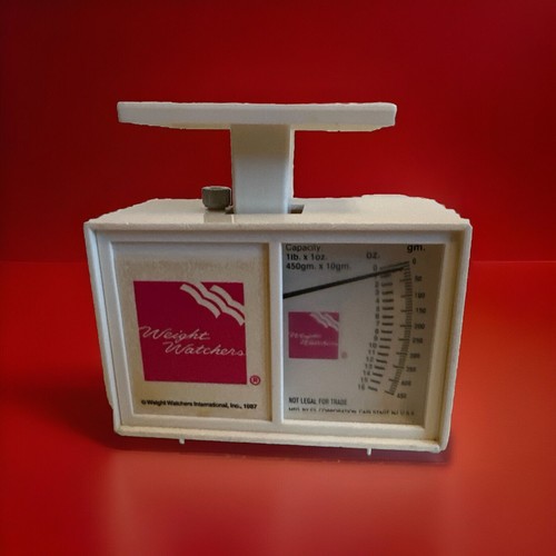 Vintage Weight Watchers Kitchen Food Scale 1987 White 1 Lb x 1 Oz 450gm x 10gm