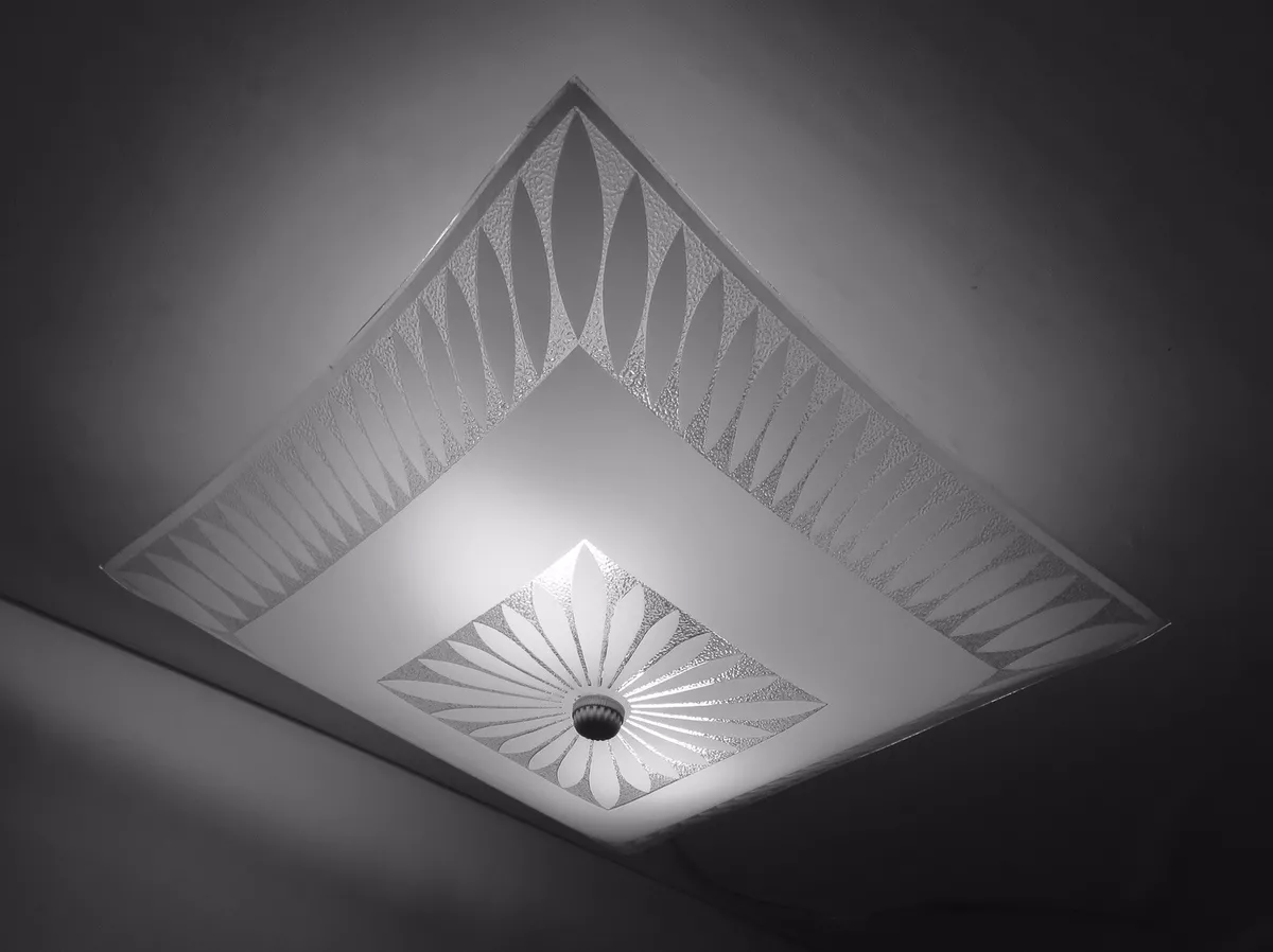 Square glass top light shade