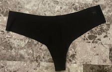 NWT VICTORIA'S SECRET PINK LARGE BLACK DOG LOGO RARE NO SHOW THONG PANTIES