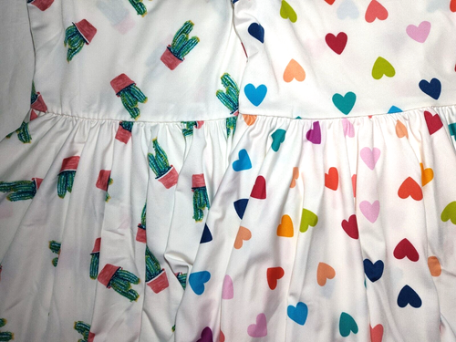 2 Dot Smile Girls Sz 2T Tank Dress Lot White Hearts Cactus Cacti Sleeveless NWT - Picture 2 of 3