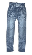 Women's Jean-Like Stretch Leggings Jeggings Soft Lightweight One Size S-L Blue