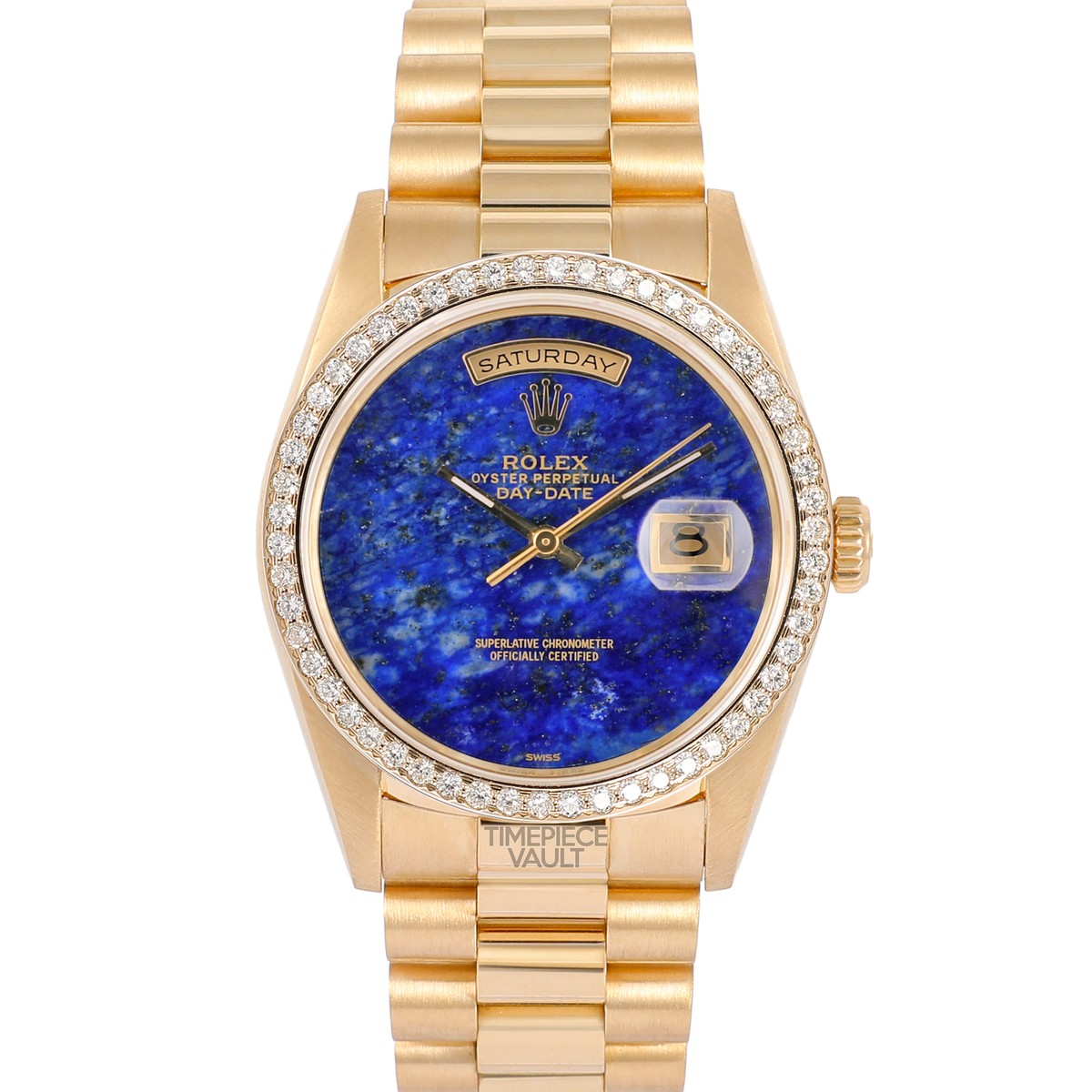 Rolex Men Day-Date 18238 President 36mm 18k Gold Blue Lapis Marble