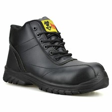 Ladies Womens Leather Safety Steel Toe Cap Walking Work Ankle Boots Shoe Size