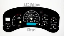 LED Edition Gauge Face Overlay for 1999 2000 2001 2002 Diesel Gauge Clusters