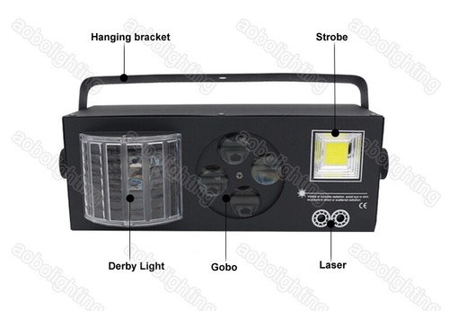 4in1 Music Stage Laser LED Derby Light LED Flash Strobe Gobo effect disco Lights - Picture 5 of 6
