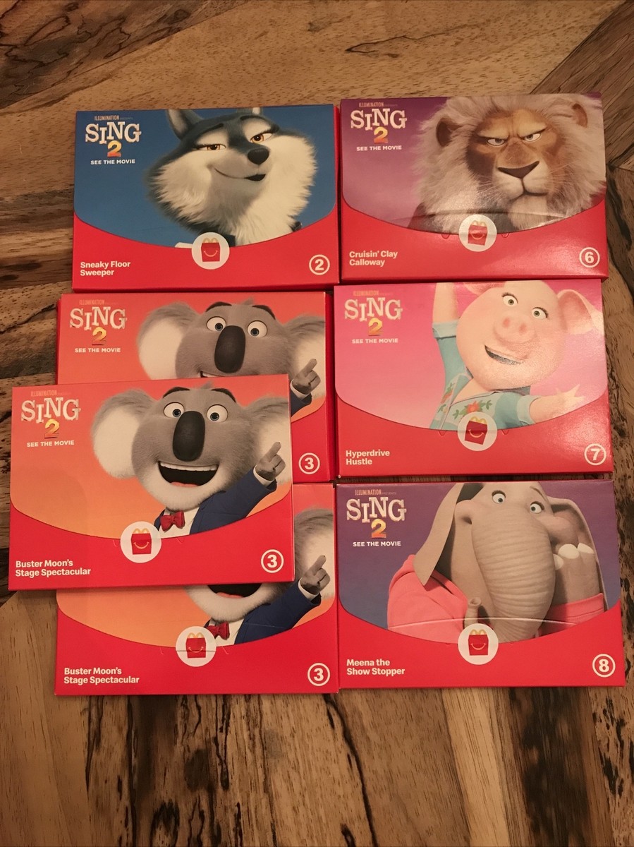McDonald's Happy Meal Toy SING Set Sneaky, Buster, Cruisin