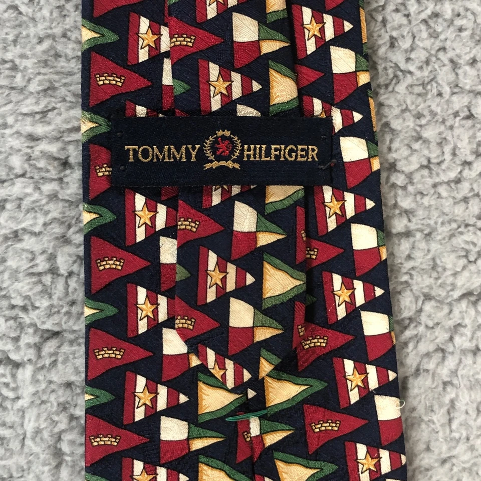 Галстук Tommy Hilfiger с морскими флагами тема 58 дюймов 100% шелк многоцветный галстук - Изображение 4 из 4