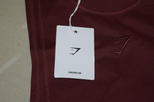 Gymshark Premium Lifting Drop Arm Tank Burgundy Brown XS - Picture 3 of 4