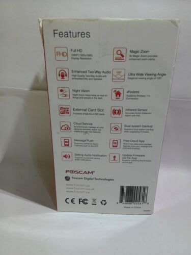 Foscam C2 HD 1080P WiFi Security IP Camera FOR PARTS OR NOT WORKING ONLY  - Picture 2 of 3