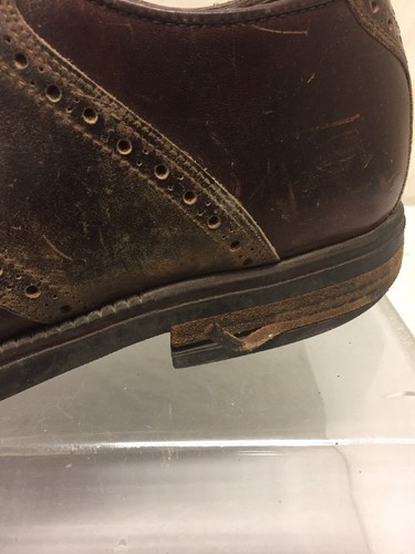 VTG Johnston & Murphy Brown Leather Dress Shoes Mens Sz 11.5 M DISTRESSED - Picture 8 of 11