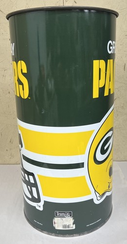 De colección Green Bay Packers NFL 1994 bote de basura metal lata Favre White Shop - Imagen 2 de 13