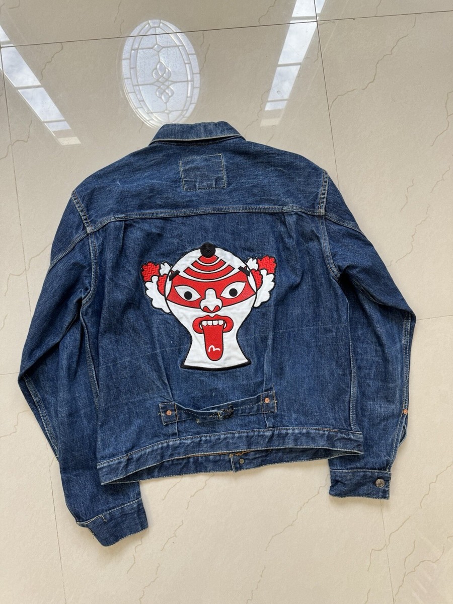 EVISU Jacket Denim Jacket Indigo Women's Size Large Dark Wash | eBay