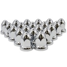Lug Nut Covers Chrome 33mm Bullet Style 20 Push On Plastic