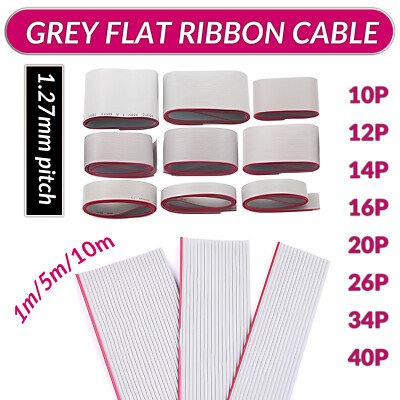 Flat Ribbon Cable 1.27mm for IDC Connectors - 10/14/16/20/26/34/40 Way-All Sizes