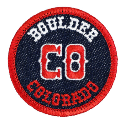 Boulder Colorado Embroidered Patch Black/Red Iron-On Sew-On Backpack ...