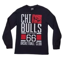 NBA UNK (Mens Size Small) Chicago Bulls Long Sleeve Thermal Shirt Pullover Black