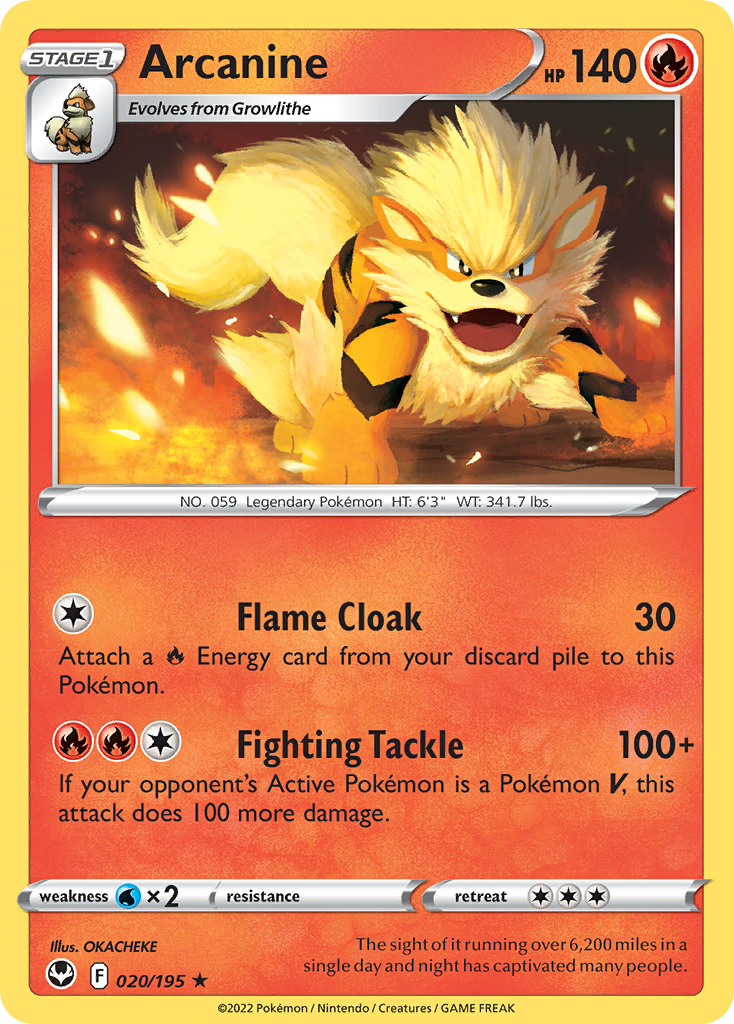 Arcanine 20/195 Rare | Silver Tempest | Pokemon Card | eBay